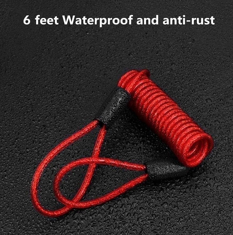 Malloryx 2PCS 6' Breakaway Trailer Cable Trailer Brake Cable RV Stainless Steel Spring Towing Coiled Wire Safety Straps Ground Clip,for Breakaway Switch - Image 2
